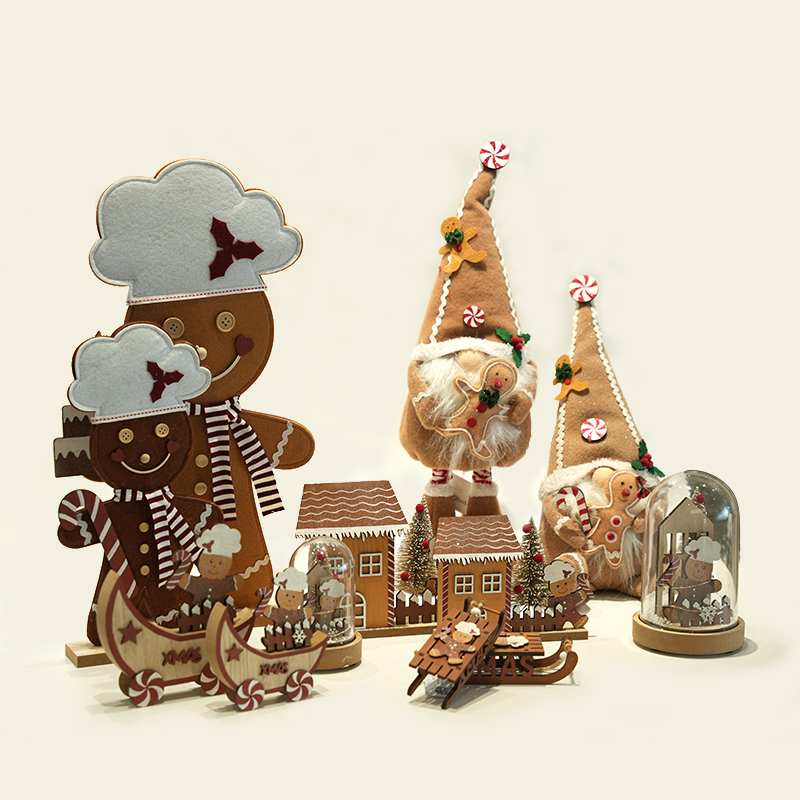 Wooden Christmas Gingerbread Man Decorations