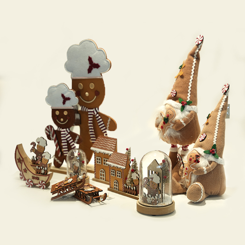 Wooden Christmas Gingerbread Man Decorations