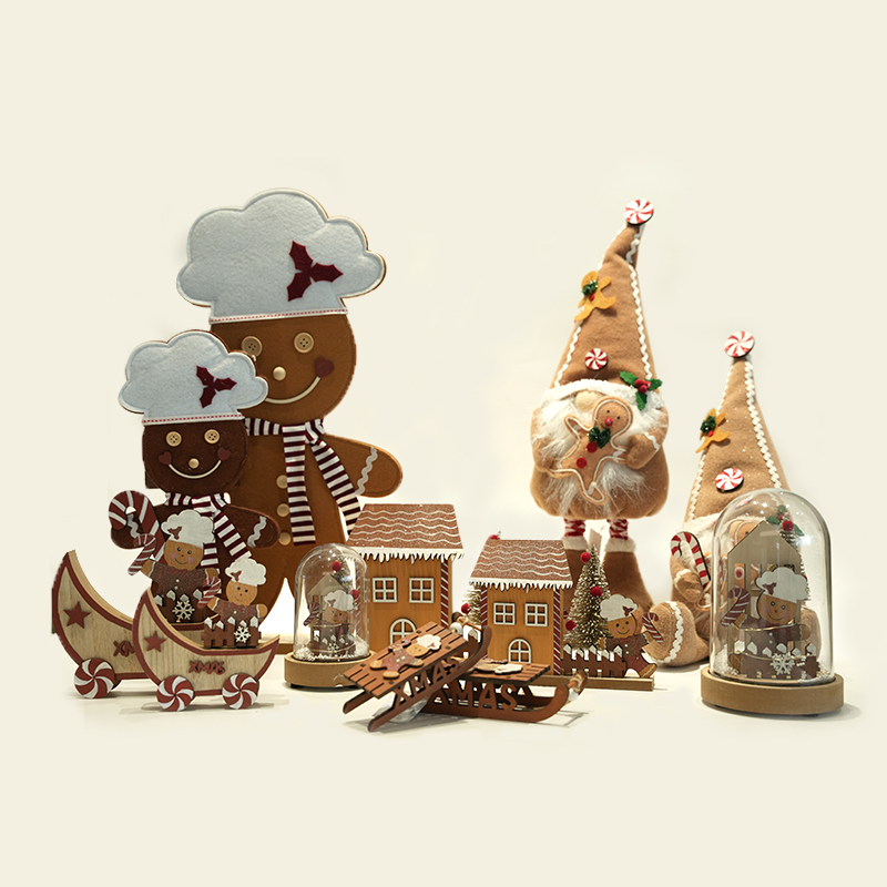 Wooden Christmas Gingerbread Man Decorations