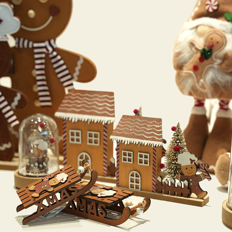 Wooden Christmas Gingerbread Man Decorations