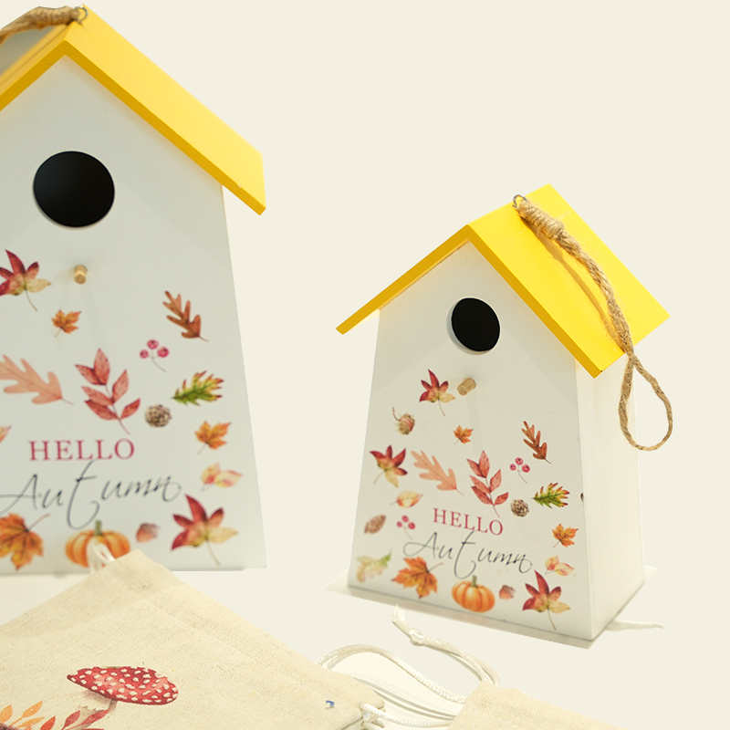 Nesting Box Wood Birdhouse Harvest Festival Decoration