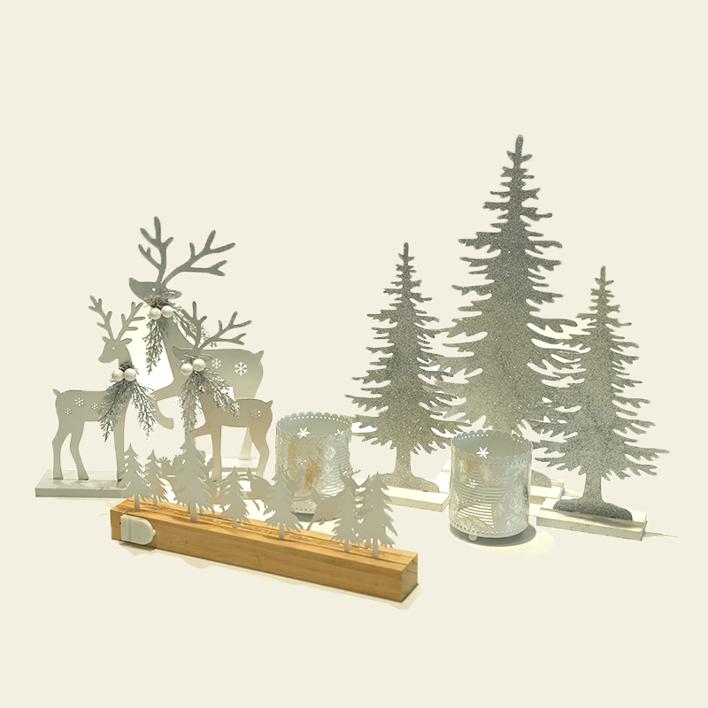 Christmas Small Wooden Elk Christmas Tree Table Ornaments