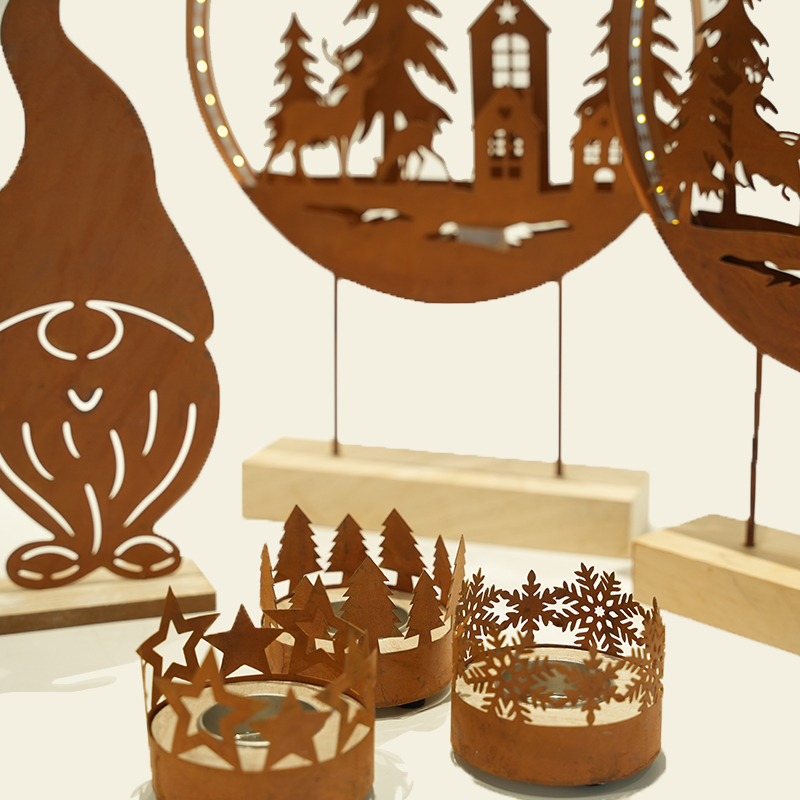 Retro Rusty Metal Tree Christmas Ornaments