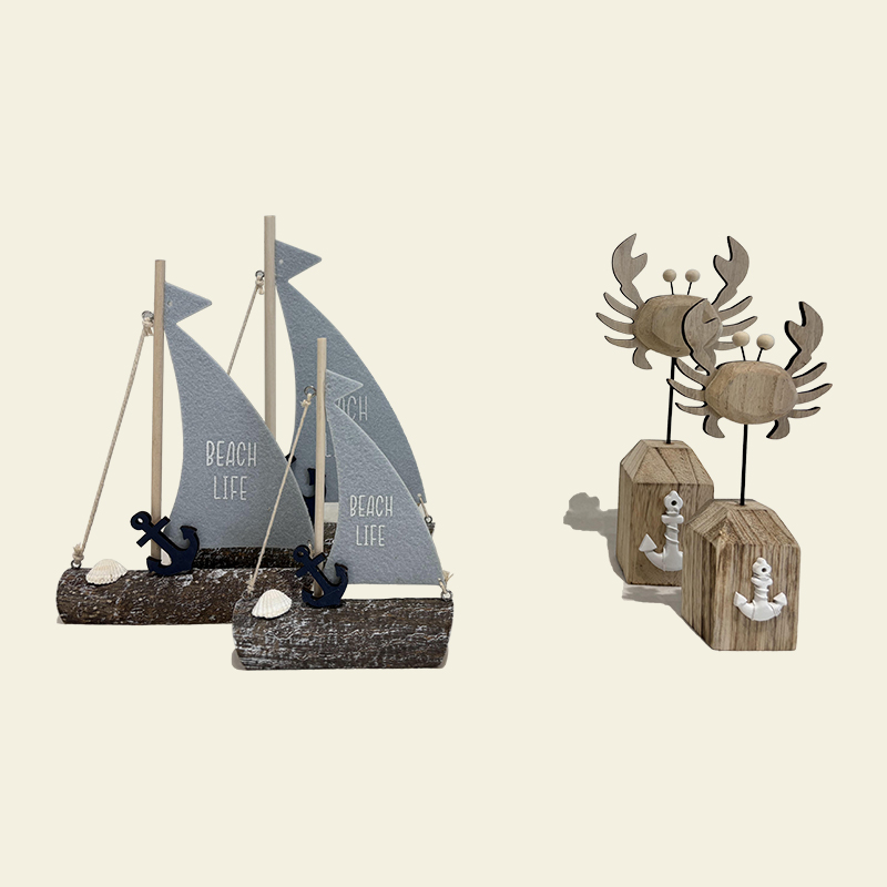 Ocean themed ornaments add charm to home decor